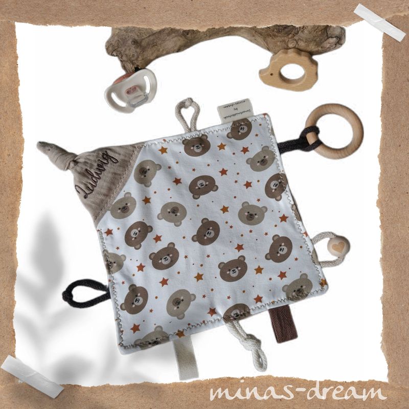 NEU ❤️ Sensoknistertuch, Fühltuch, Knistertuch personalisiert mit Namen BÄRLI NEU ❤️ Sensoknistertuch, Fühltuch, Knistertuch personalisiert mit Namen BÄRLI