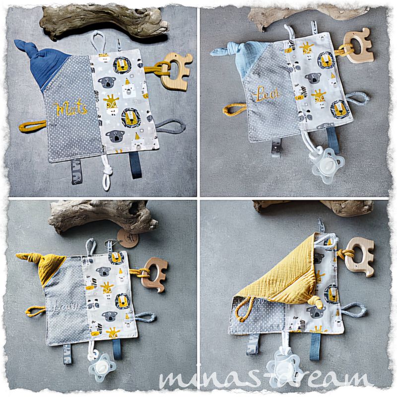 Sensoknistertuch, Fühltuch, Knistertuch personalisierbar mit Namen AFRI