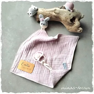 Schnuffeltuch, Schnullertuch, Schmusetuch AMIGU, personalisiert mit Namen