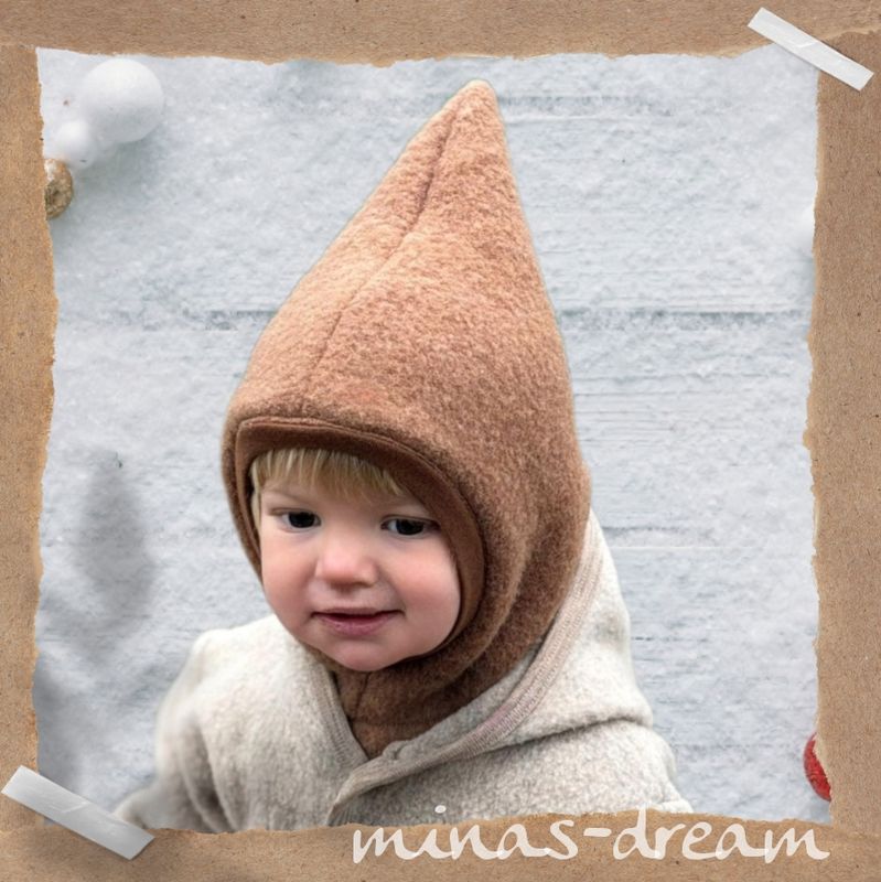 NEU ❤️ Merino-Schlupfmütze, Merino-Wollfleecemütze, Zipfelmütze, Zwergenmütze "Leo"