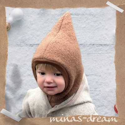 NEU ❤️ Merino-Schlupfmütze, Merino-Wollfleecemütze, Zipfelmütze, Zwergenmütze "Leo"
