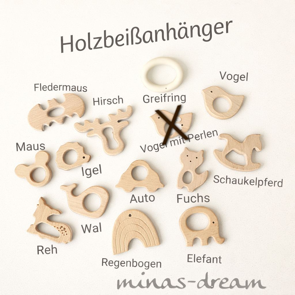 Beißring, Greifring, Beißanhänger, Buchenholz unbehandelt