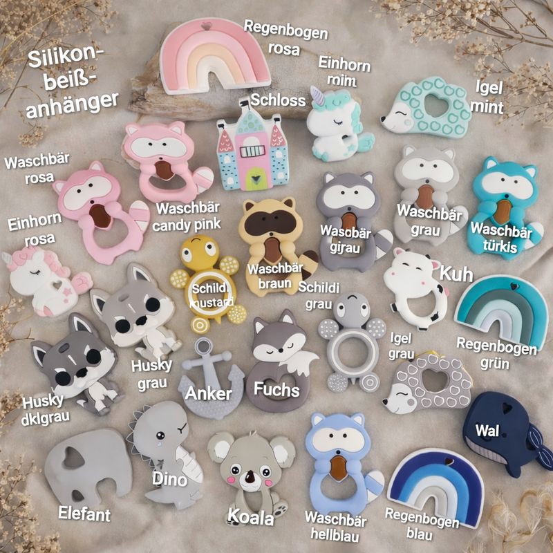 Beißring | Greifring | Beißanhänger aus Silikon, BPA frei Beißring | Greifring | Beißanhänger aus Silikon, BPA frei