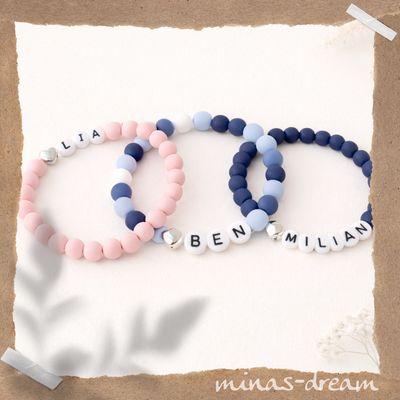 Kinderarmband personalisiert, Namenarmband, mit Herz optional