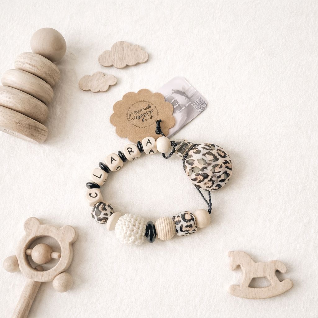 Personalisierte Schnullerkette, Beißkette LEO I Personalisierte Schnullerkette, Beißkette LEO I