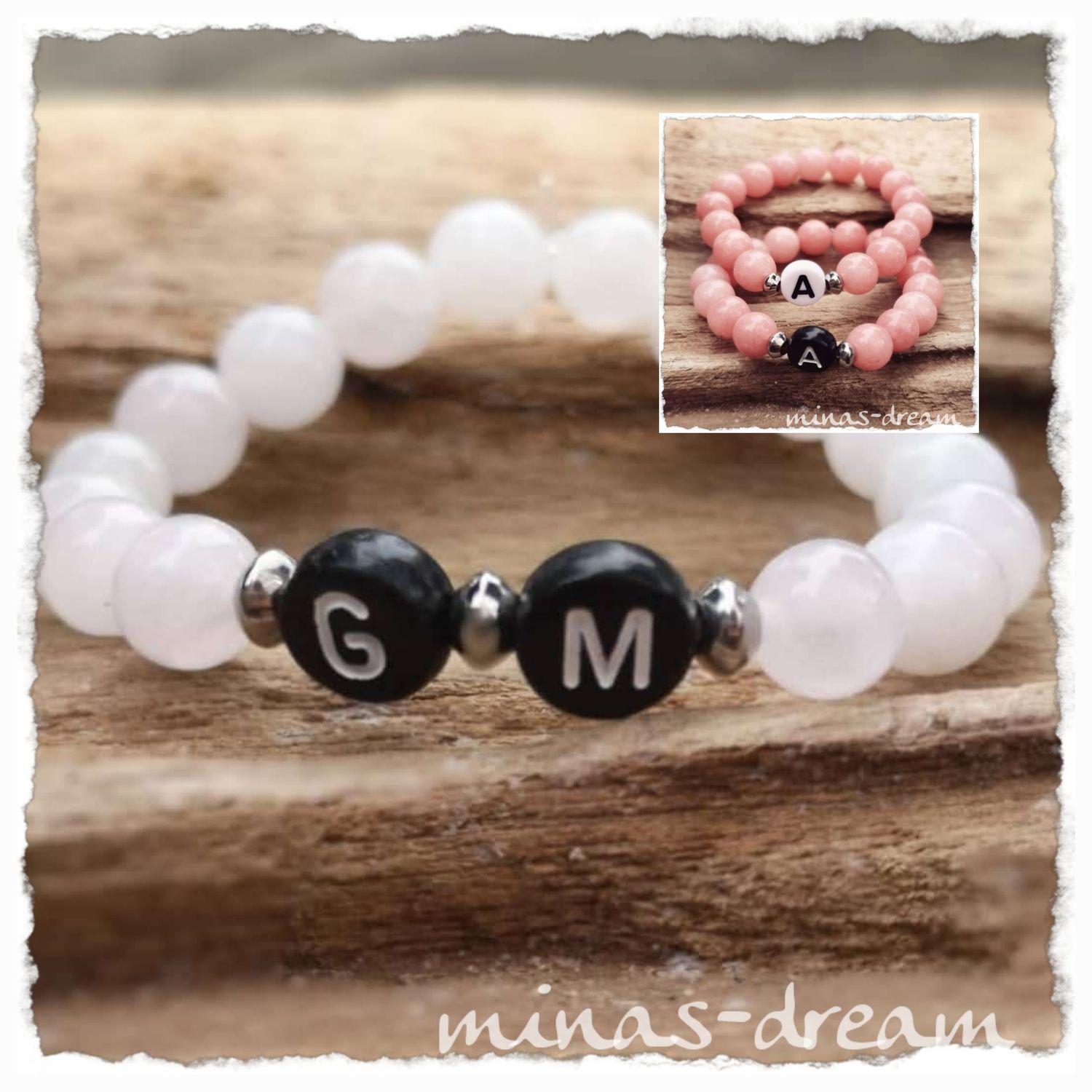 Initialenarmband, Namenarmband, Freundschaftsarmband, Partnerarmband, Buchstabenarmband JADE