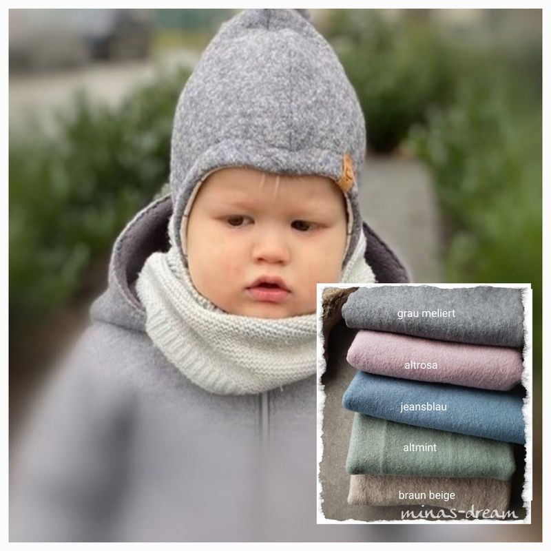 Merino-Wollwalkmütze, Pixiemütze, Zwergenmütze