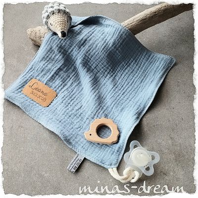 Schnuffeltuch, Schnullertuch, Schmusetuch AMIGU, personalisiert mit Namen