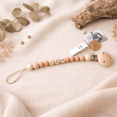 Personalisierte Schnullerkette mit Namen, zeitlos und natürlich, Beißkette ERDE Personalisierte Schnullerkette mit Namen, zeitlos und natürlich, Beißkette ERDE