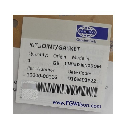 FG WILSON TOP GASKET KIT 10000-00116 / U5LT0355