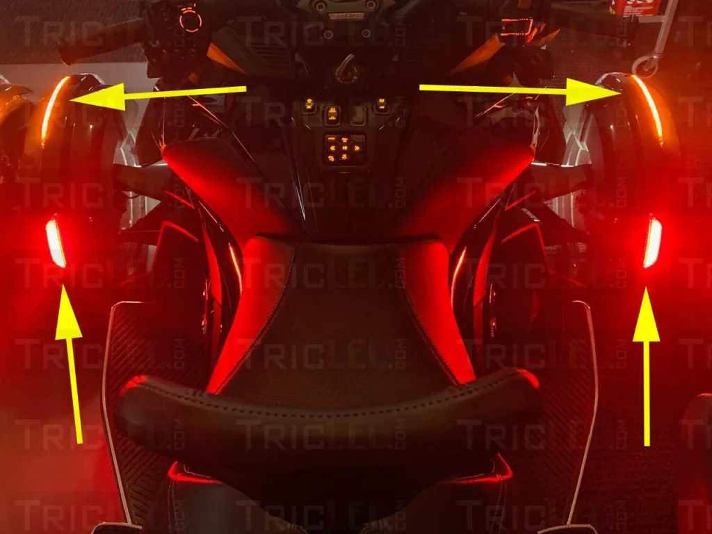 Sequential Front Fenders LED Amber &amp; Red (Sypders 2020+ RT Series)