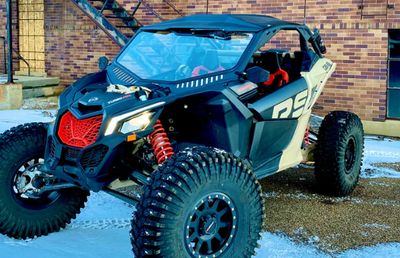 Can Am X3 Vented Windshield Black on Black Vents/No Air Scoops