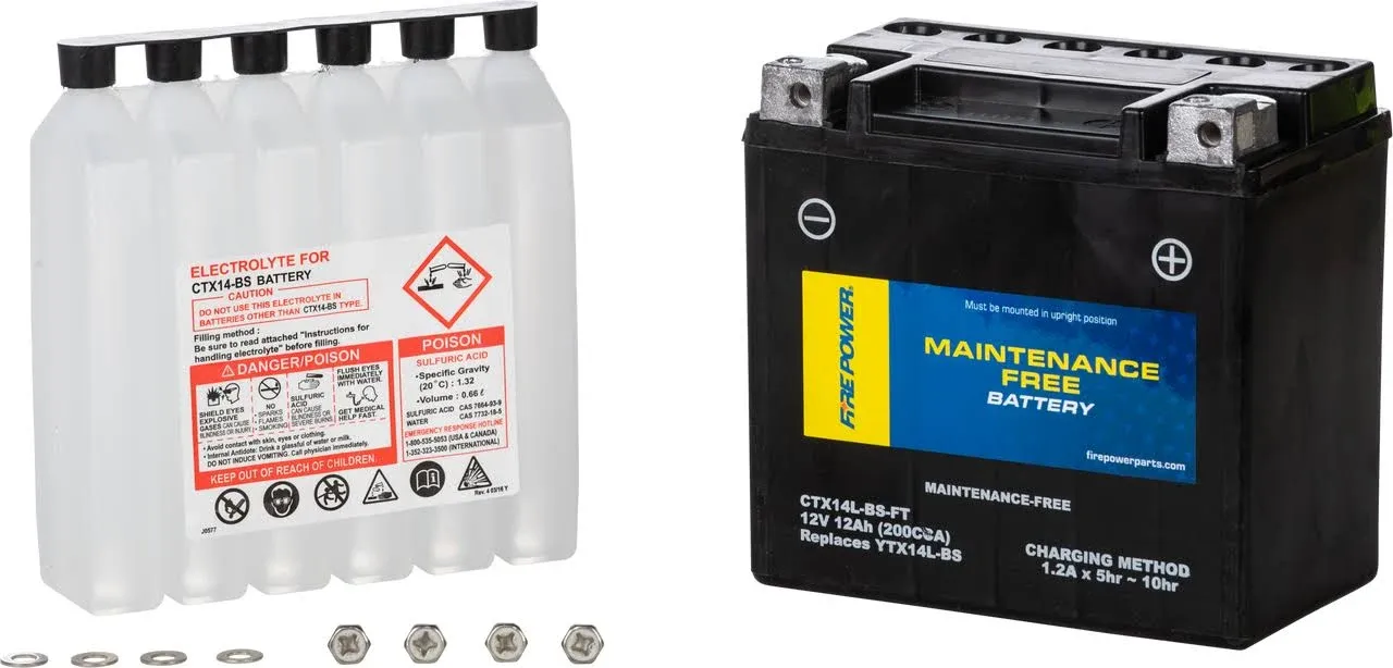 CTX14L-BS BATTERY (CTX14L-BS-FT) FIREPOWER MAINTENANCE FREE CTX14L-BS BATTERY (CTX14L-BS-FT) FIREPOWER MAINTENANCE FREE