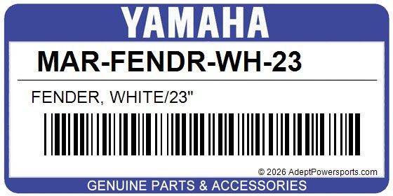 FENDER, WHITE/23IN. FENDER, WHITE/23IN.