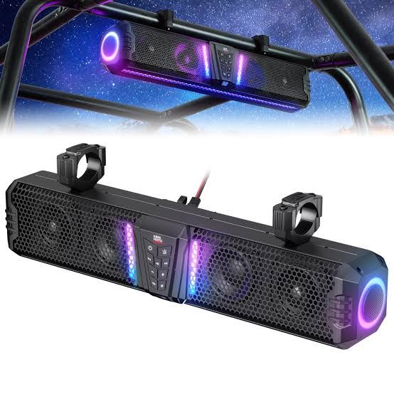 KEMIMOTO Midnight Sound Bar for Boats with 1”-2” Roll Bar - 26 INCH KEMIMOTO Midnight Sound Bar for Boats with 1”-2” Roll Bar - 26 INCH
