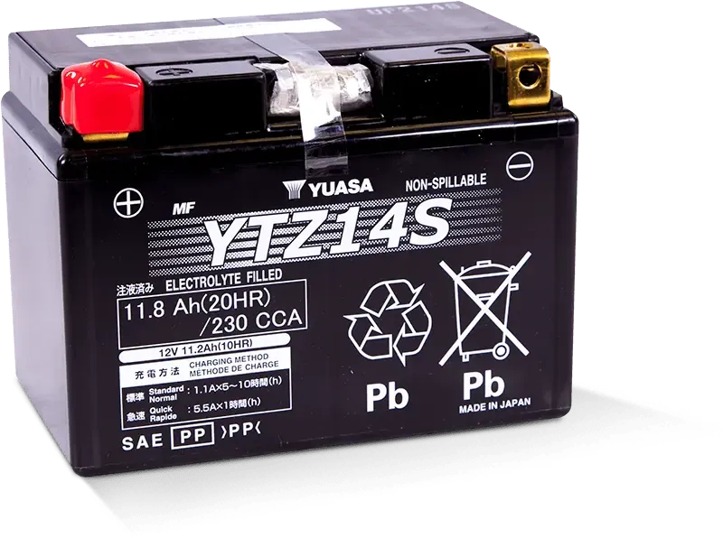 YTZ14S BATTERY - YUASA - SEALED FACTORY ACTIVATED