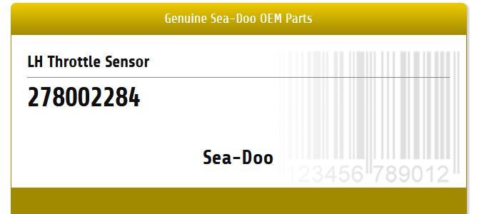 SENSOR, LH THROTTLE SENSOR, LH THROTTLE
