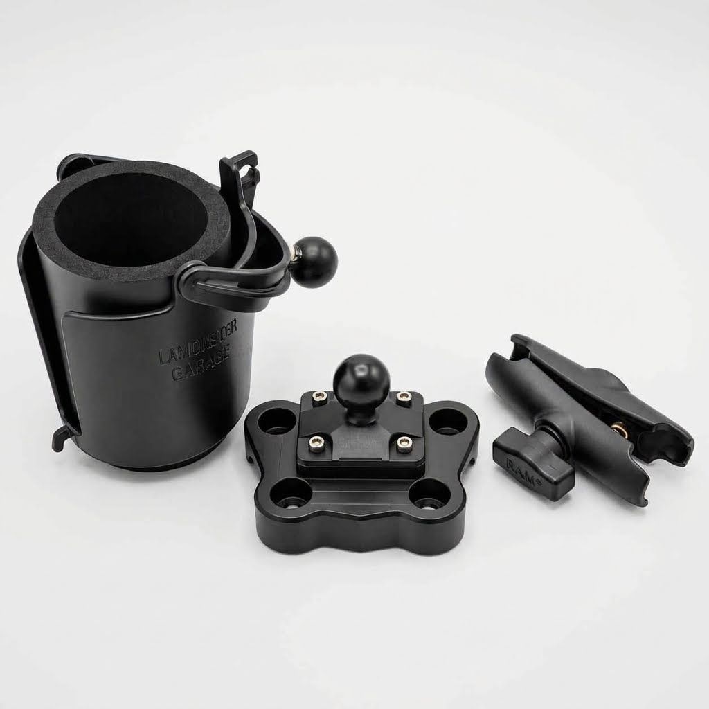 Bar Clamp & Ram Self Leveling Cup Holder Combo - F3 2015 TO PRESENT and RT 2020 TO PRESENT Bar Clamp & Ram Self Leveling Cup Holder Combo - F3 2015 TO PRESENT and RT 2020 TO PRESENT