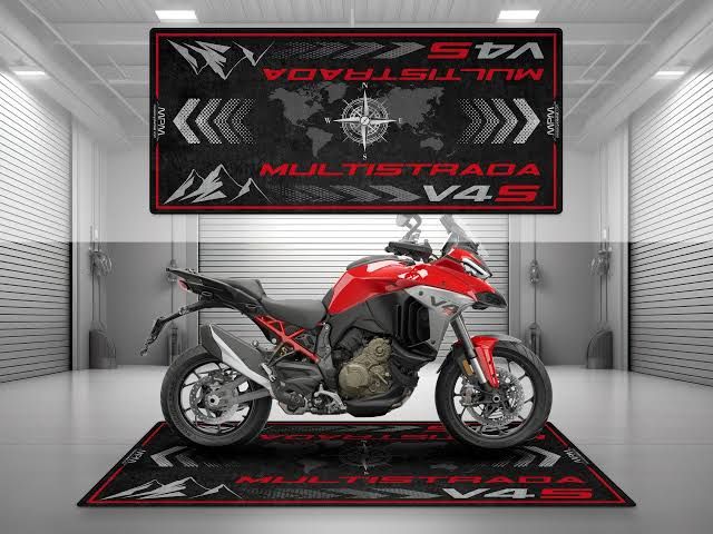 Motorcycle Mat for Ducati Multistrada V4 S - RED / STANDARD / SMALL Motorcycle Mat for Ducati Multistrada V4 S - RED / STANDARD / SMALL