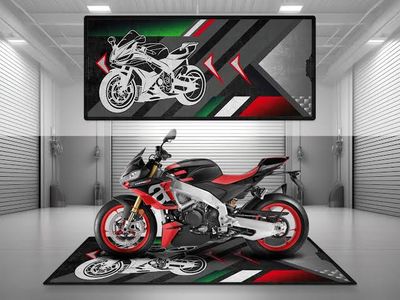 Motorcycle Mat for Aprilia RSV4 - RACING BLACK / STANDARD / SMALL Motorcycle Mat for Aprilia RSV4 - RACING BLACK / STANDARD / SMALL