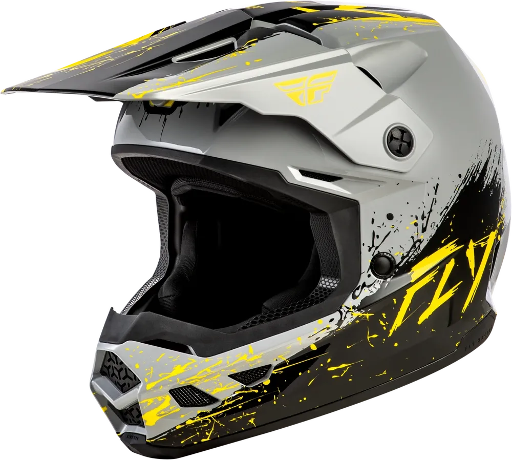 HELMET YOUTH - FLY KINETIC DRIP - GREY/BLACK/YELLOW - YL HELMET YOUTH - FLY KINETIC DRIP - GREY/BLACK/YELLOW - YL
