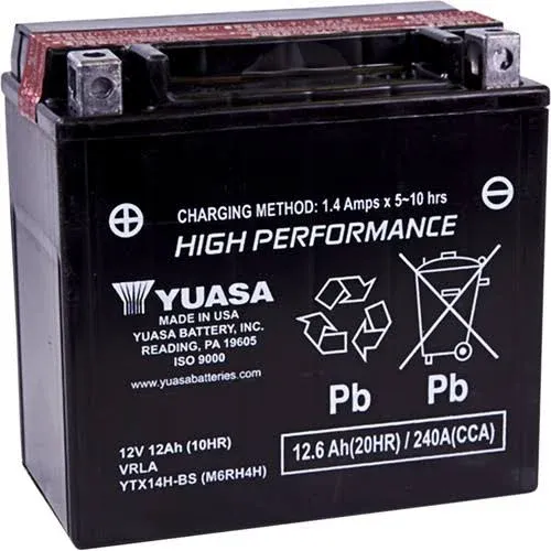 YTX14H-BS BATTERY YUASA MAINTENANCE FREE YTX14H-BS BATTERY YUASA MAINTENANCE FREE