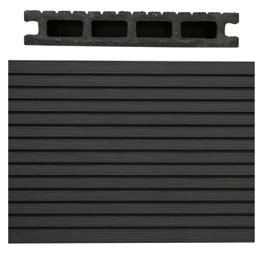 SAiGE Mid Groove Hollow Anti Slip Composite Decking Board Charcoal (23x143mm) 3.6 Metre