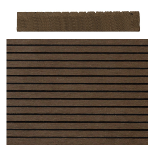 SAiGE Mid Groove Solid Anti Slip Composite Decking Board Coffee (23x143mm) 3.6 Metre