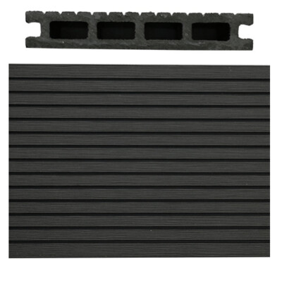 SAiGE Mid Groove Hollow Anti Slip Composite Decking Board Charcoal (23x143mm) 3.6 Metre