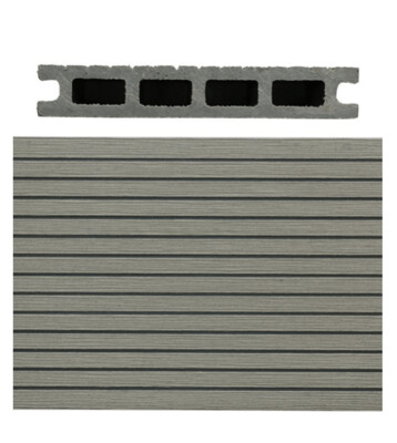 SAiGE Mid Groove Hollow Anti Slip Composite Decking Board Grey (23x143mm) 3.6 Metre