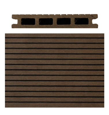 SAiGE Mid Groove Hollow Anti Slip Composite Decking Board Coffee (23x143mm) 3.6 Metre