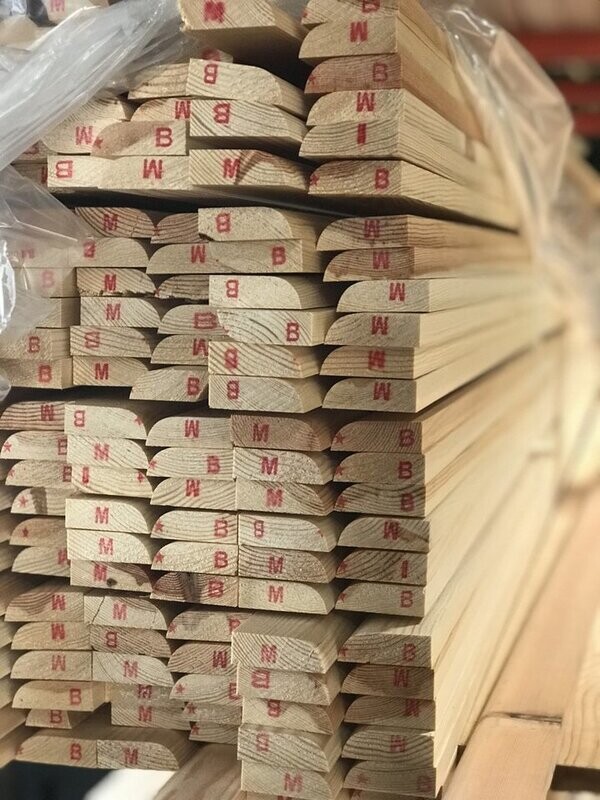 19 x 50 Pencil Round Softwood Architrave Redwood (14.5 fin x 44 fin) (1 door set)