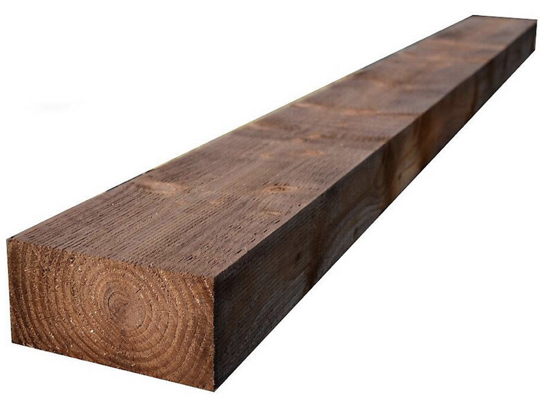 Brand New - 10" x 5" Garden Sleepers 2.4 Metres Brown Pressure Treated