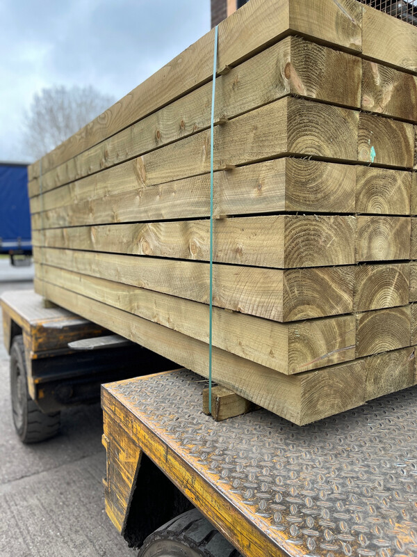 Brand New - 10” X 5” Garden Sleepers 3.0 Metres Green Pressure Treated