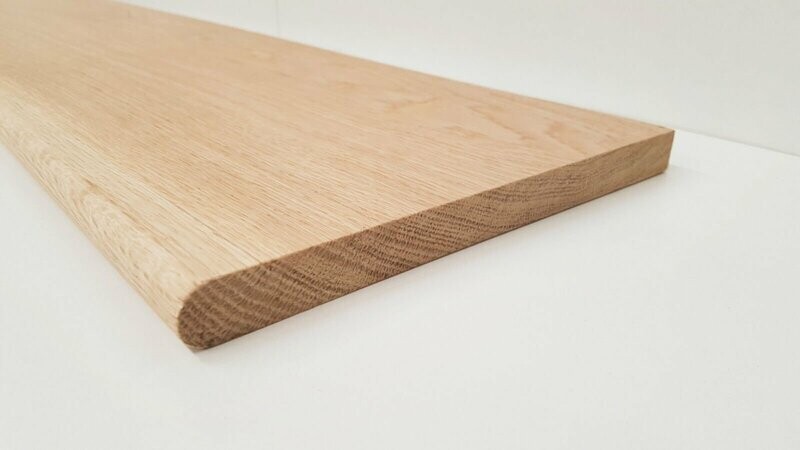 Solid Oak  Ex 9" x 1" (Finish Size: 220mm x 21 ) (American White Oak) Bull Nosed Window board - 8ft Long