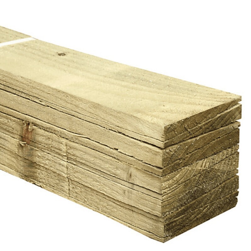 5" x 15mm Feather Edge Board Treated GREEN 2.4 Metre