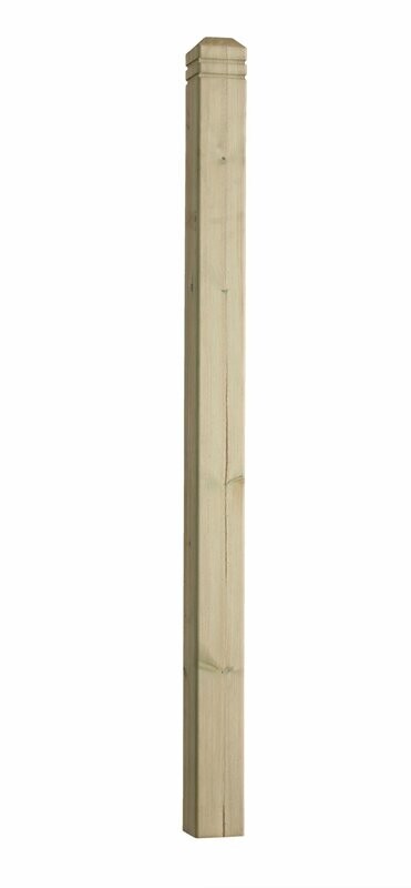4"x4" Redwood Treated Pyramid Topped Newel Post 5ft