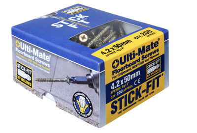 4.2mm x 50mm Ulti-mate Floorboard Screws Zinc/Yellow (For chipboard, MDF/OSB and Plywood) Box of 200