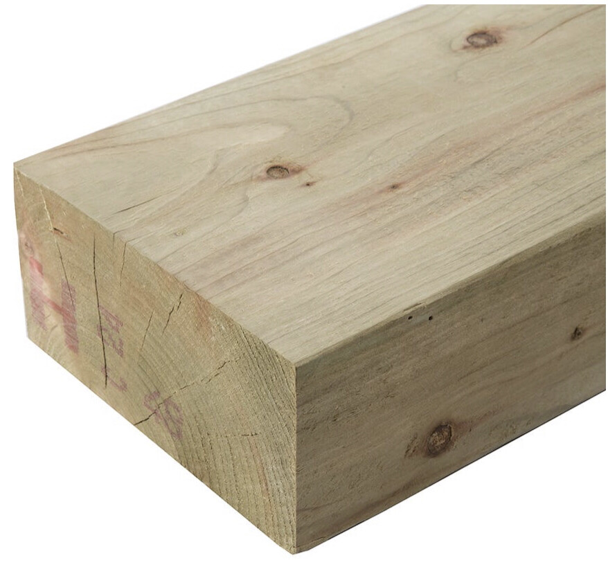 75 x 150mm (69mm X 145mm Finish Size. ) Ex 6”x3” C24 Graded Treated 4.8 Metre