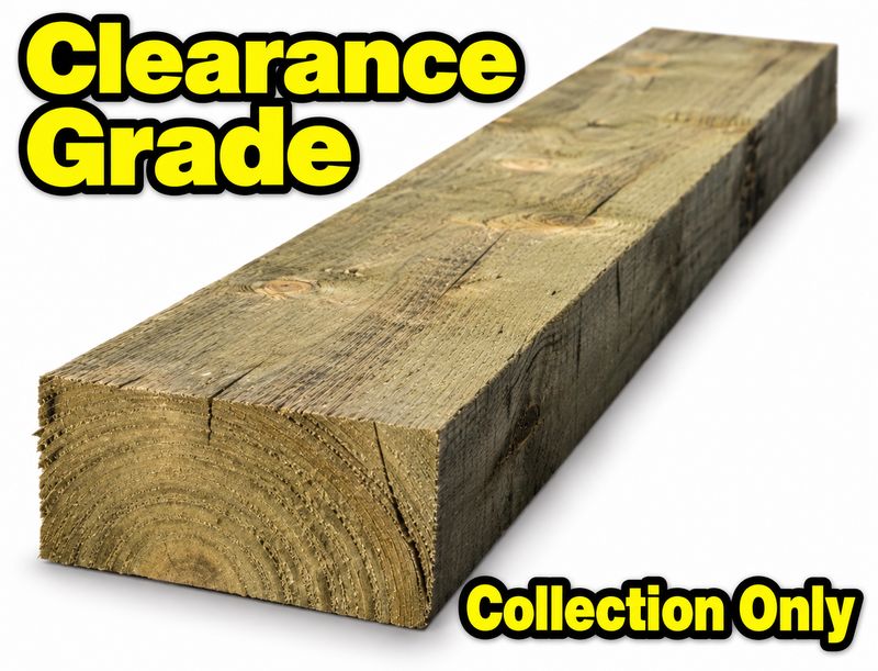 CLEARANCE COLLECTION ONLY, NO DELIVERY 8 CLEARANCE COLLECTION ONLY, NO DELIVERY 8" x 4" Sleepers 2.4 Metres GREEN Pressure Treated *Grade 2* See Description (COLLECTION ONLY! WILL NOT SHIP!) CLICK TO SEE LIVE STOCK COUNT
