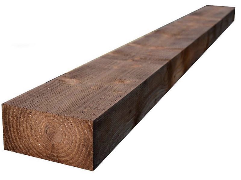 Brand New - 8 Brand New - 8" x 4" Garden Sleepers 1.2 Metres Brown Pressure Treated