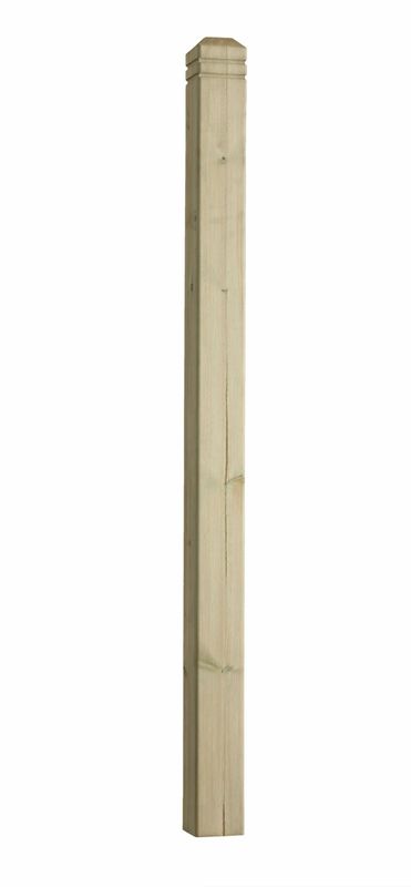 4"x4" Redwood (NOT Treated) Pyramid Topped Newel Post 4ft (2 Day Lead Time)