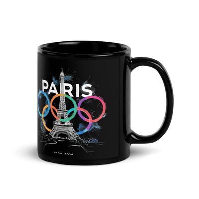 Black Glossy Mug | Paris 2024 Summer Games Love It | Sports Competitions | Victory Winner Gold Medal | Fair Play Sport Festival
