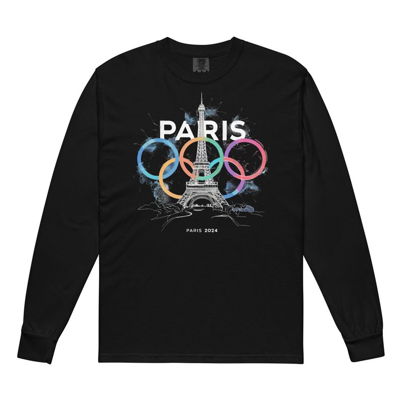 Garment-dyed heavyweight long-sleeve shirt | Paris 2024 Summer Games Love It | Sports Competitions | Victory Winner Gold Medal 