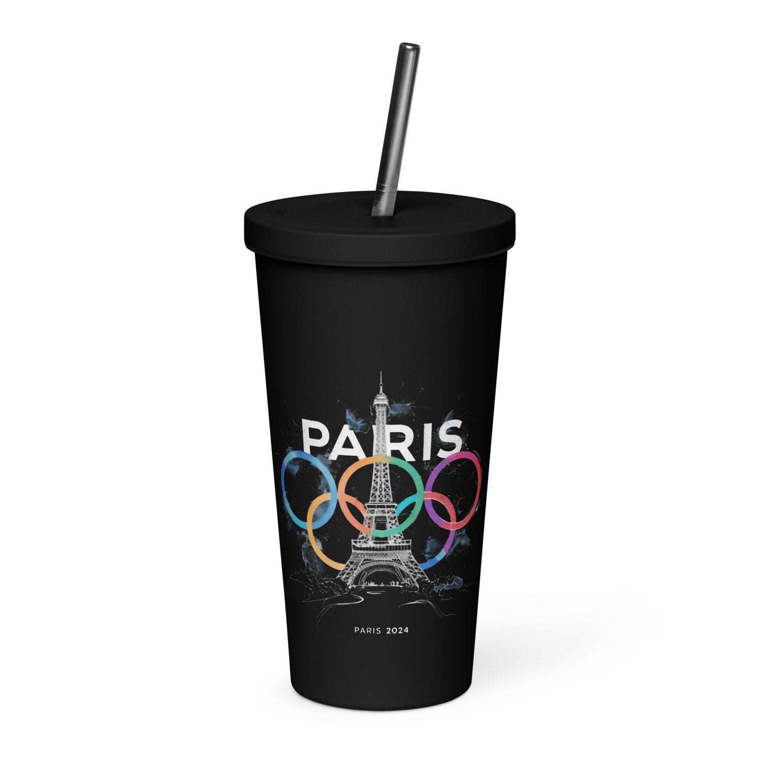 Insulated tumbler with a straw | Paris 2024 Summer Games Love It | Sports Competitions | Victory Winner Gold Medal | Fair Play Sport Festival