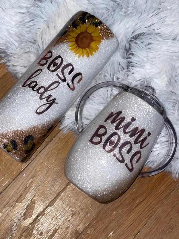 Mama And Mini Boss Sunflower Tumbler Set