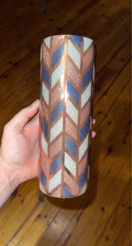 Rose Gold, Navy Tangram