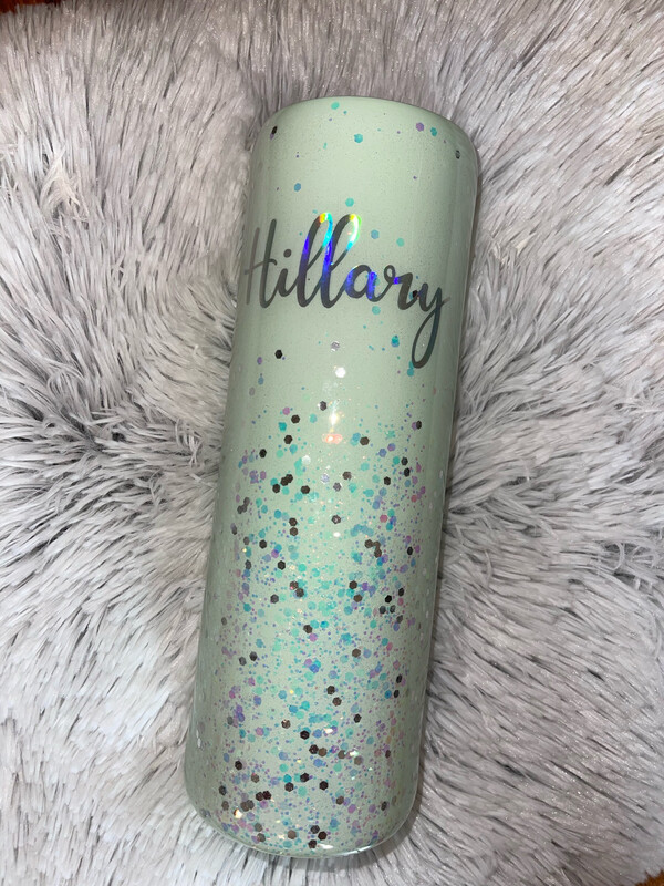 Mint And Glitter Ombré