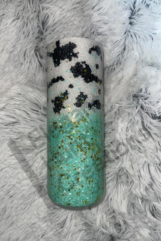 Cow Hide &amp; Teal/gold