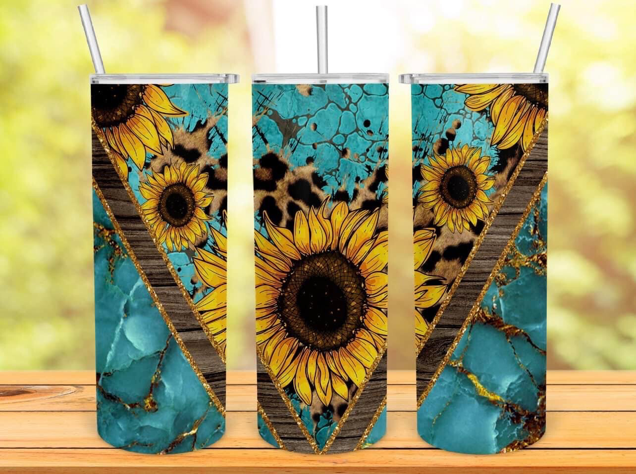 Teal/sunflower Sub Tumbler